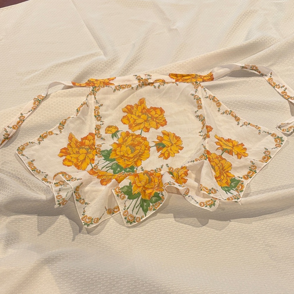 Vintage Yellow Floral Apron